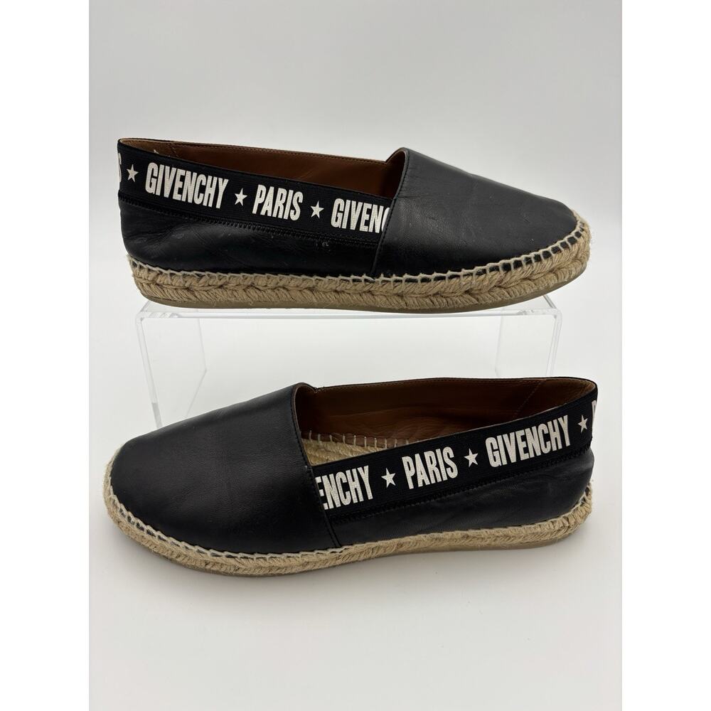 Authentic Givenchy Printed Espadrilles Black Leat… - image 2